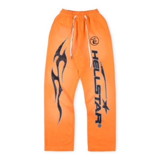 Pantalon de survêtement Hellstar Flame Flare Orange 2024 Nouveau