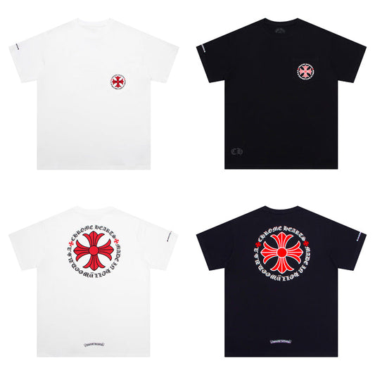 Chrome Hearts – T-Shirt mit Aufschrift „Made in Hollywood“ und Kreuz, K6001 