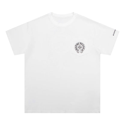 T-shirt à poche avec logo en fer à cheval Chrome Hearts K6013 