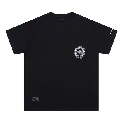 Chrome Hearts T-Shirt mit Hufeisen-Logo und Tasche K6013 